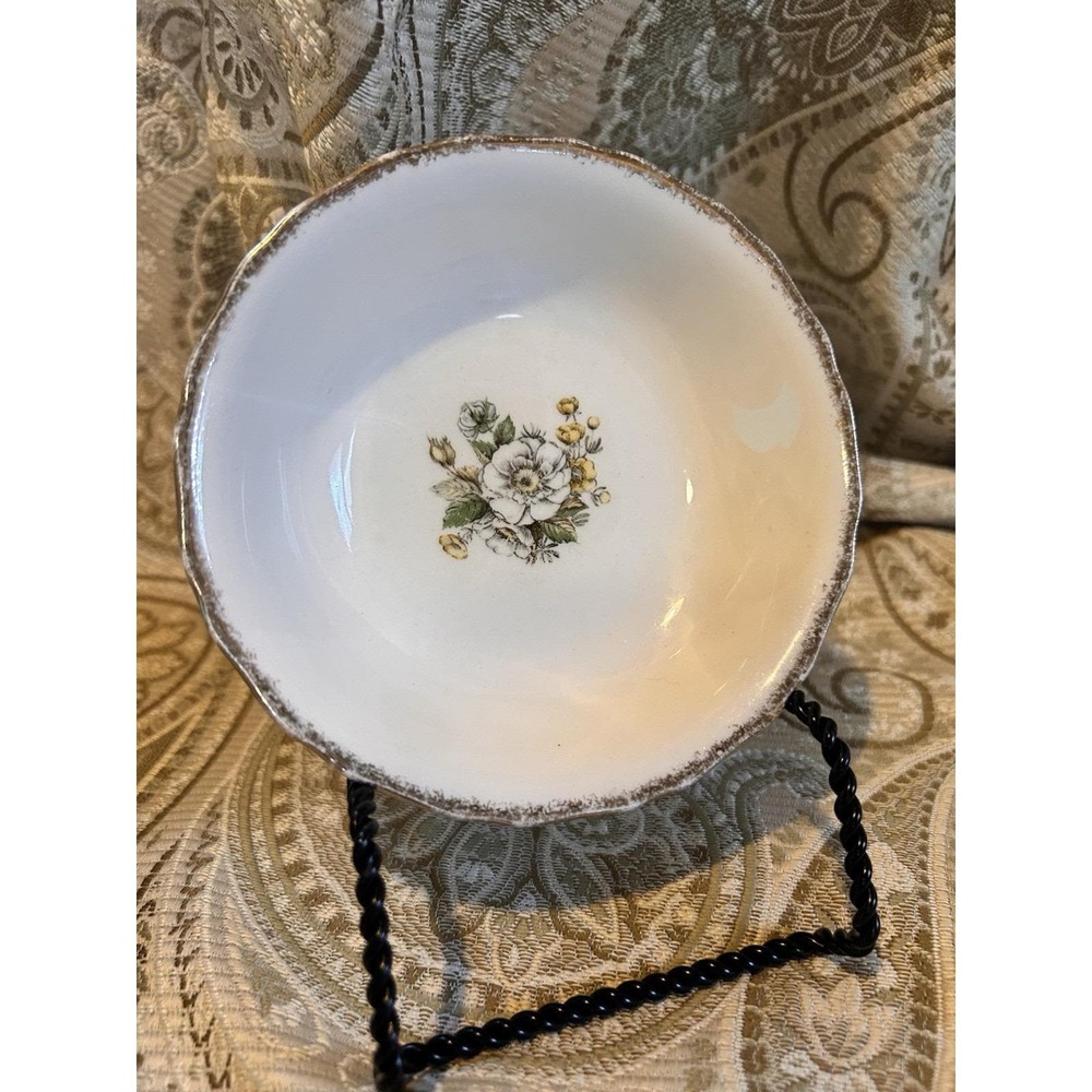 Vintage Canonsburg Magnolia Linda 22kt Gold Dessert Fruit Bowl 5"